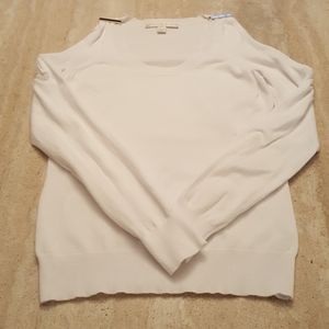 Boston Proper cold sleeve knit w/ gold accents